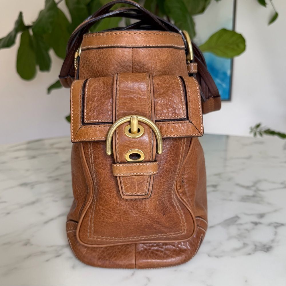 Coach Vintage Y2K Soho Mia Braided Strap Leather Shoulder Tote Bag Tobacco 10049 - Picture 4 of 16